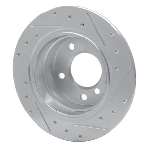 BMW Z3 Brake Rotor (1) - Rear Left - R1 Concepts - Drilled & Slotted - Silver - `96-`02